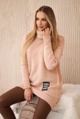 Sweter z golfem ciemny pudrowy róż. Czerwone golfy damskie KESI, l, z elastanu, bez kołnierzyka, plus size. Za 175.65 zł.