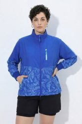 Damskie Kurtka outdoorowa nadruk golf kaptur SPF 50+. Niebieskie kurtki damskie Ulla Popken, plus size, bez wzorów, z elastanu, z kapturem. Za 389.99 zł.