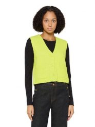 CARTOON Kamizelka dzianinowa w kolorze żółtym rozmiar: 44. Żółte kamizelki damskie Cartoon, bez wzorów, z dzianiny, bez kaptura. Za 132.36 zł.