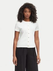 Tommy Hilfiger Bluzka WW0WW48709 Kremowy Slim Fit. Białe bluzki damskie Tommy Hilfiger, xl, bez wzorów, z bawełny, bez kołnierzyka, bez ramiączek. Za 289.99 zł.