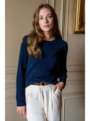 Maison Héritage Cashmere Kaszmirowy sweter w kolorze granatowym rozmiar: M. Niebieskie swetry klasyczne damskie Maison Héritage Cashmere, m, z kaszmiru, bez kołnierzyka. Za 381.24 zł.