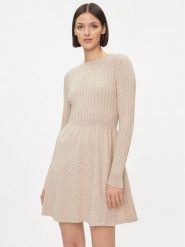 ONLY Sukienka dzianinowa 15306551 Beżowy Regular Fit. Brązowe sukienki damskie Only, bez wzorów, z dzianiny, bez ramiączek. Za 129.99 zł.
