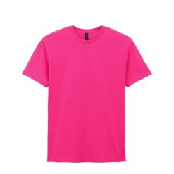 Bawełniana Koszulka Unisex Dla Dorosłych W Miękkim Stylu. Czerwone bluzki damskie GILDAN, xl, bez wzorów, z bawełny, sportowe, bez kołnierzyka, bez ramiączek. Za 38.99 zł.