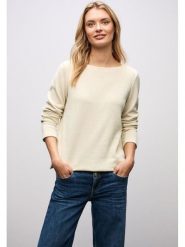 Street One Sweter w kolorze kremowym rozmiar: 40. Brązowe swetry klasyczne damskie Street One, bez kołnierzyka. Za 134.85 zł.