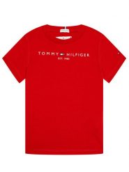 Tommy Hilfiger T-Shirt Essential KS0KS00210 Czerwony Regular Fit. Czerwone t-shirty i koszulki chłopięce Tommy Hilfiger, bez wzorów, z bawełny, bez kołnierzyka, bez ramiączek. Za 99.99 zł.