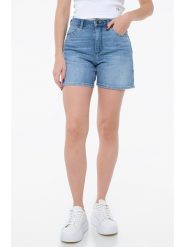 Wrangler Szorty dżinsowe - Regular fit - w kolorze błękitnym rozmiar: W27. Niebieskie szorty damskie Wrangler, z aplikacjami, z podwyższonym stanem. Za 126.75 zł.