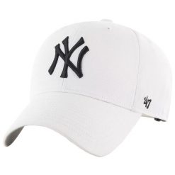 Czapka z daszkiem dla dorosłych MLB New York Yankees Cap. Białe czapki z daszkiem damskie 47 Brand, bez wzorów, z wełny. Za 99.99 zł.
