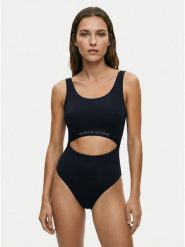 Tommy Hilfiger Strój kąpielowy UW0UW06367 Granatowy. Niebieskie stroje jednoczęściowe Tommy Hilfiger, bez wzorów, z syntetyku. Za 369.99 zł.