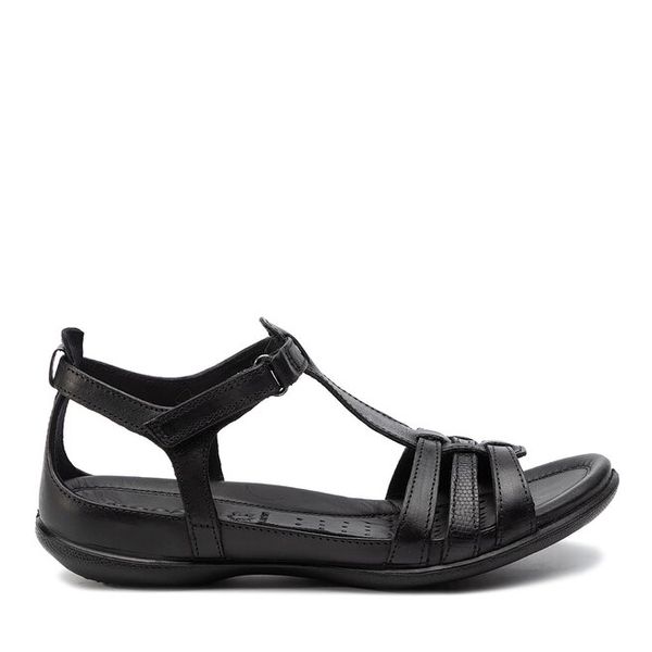 Sandały ECCO. Czarne sandały damskie ECCO, bez wzorów, bez obcasa, na płaskiej podeszwie, bez zapięcia. Za 349.99 zł.