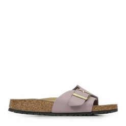 Sandały Kobiece Birkenstock Catalina Bs Birko Flor. Fioletowe sandały damskie Birkenstock, bez wzorów, z gumy, bez obcasa, bez zapięcia. Za 386.40 zł.