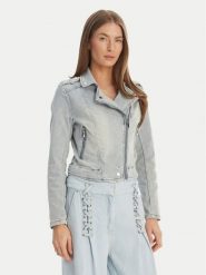 Morgan Kurtka jeansowa 241-VAMMY Błękitny Regular Fit. Niebieskie kurtki damskie Morgan, bez wzorów, z bawełny, bez kaptura. Za 359.99 zł.