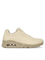 Skechers Sneakersy Uno - Safari Time 155412/WHLD Biały. Białe obuwie sportowe damskie Skechers, ze skóry, bez zapięcia. Za 399.99 zł.