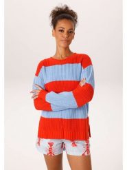Aniston Sweter w kolorze pomarańczowo-błękitnym rozmiar: 36. Niebieskie swetry klasyczne damskie Aniston, ze splotem, bez kołnierzyka. Za 64.95 zł.