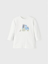 NAME IT Bluzka 13206871 Biały Regular Fit. Białe t-shirty i koszulki chłopięce Name it, bez wzorów, z bawełny, bez kołnierzyka, bez ramiączek. Za 59.99 zł.