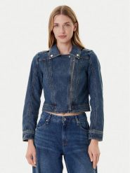 Morgan Kurtka jeansowa 252-GPERF Granatowy Regular Fit. Niebieskie kurtki damskie Morgan, bez wzorów, z bawełny, bez kaptura. Za 309.99 zł.