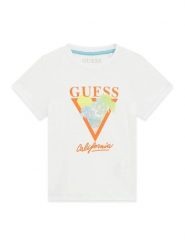 Guess T-Shirt N6GI10 K8HM4 Biały Regular Fit. Białe t-shirty i koszulki chłopięce Guess, z aplikacjami, z bawełny, bez kołnierzyka, bez ramiączek. Za 84.99 zł.
