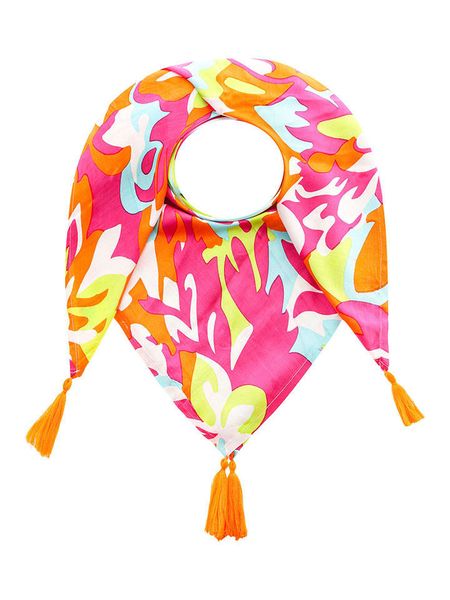 Zwillingsherz Chusta "Power Flower" ze wzorem - 130 x 130 cm rozmiar: onesize. Chusty damskie Zwillingsherz, z aplikacjami, z materiału. Za 104.89 zł.