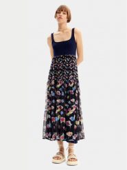 Desigual Sukienka letnia Vancouver 24SWVK58 Granatowy Regular Fit. Niebieskie sukienki damskie Desigual, bez wzorów, z syntetyku, bez ramiączek. Za 319.99 zł.