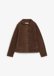 Bluza rozpinana z kożuszkowego polaru. Brązowe bluzy damskie bonprix, bez wzorów, z polaru, bez kaptura. Za 149.99 zł.
