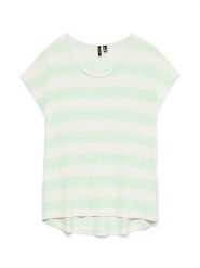 Vero Moda Koszulka w kolorze jasnozielono-białym rozmiar: XL. Białe bluzki damskie Vero Moda, xl, bez wzorów, bez kołnierzyka, bez ramiączek. Za 65.85 zł.