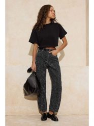 Trendyol Dżinsy - Barrel fit - w kolorze błękitnym rozmiar: 36. Czarne jeansy damskie Trendyol, z podwyższonym stanem. Za 130.99 zł.