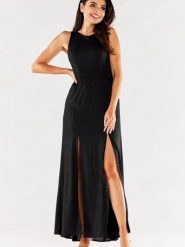 Sukienka Model A549 Black - awama. Czarne sukienki damskie Awama, bez wzorów, z elastanu, eleganckie, bez ramiączek. Za 334.28 zł.