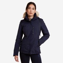 Second Life - Kurtka jeździecka damska Fouganza 580 ciepła. Niebieskie kurtki damskie FOUGANZA, na jesień, l, bez wzorów, z futra, z kapturem. Za 259.00 zł.