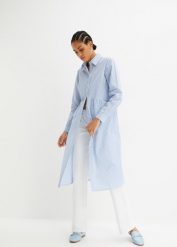 Sukienka szmizjerka z czystej bawełny. Czerwone sukienki damskie bonprix, bez wzorów, z bawełny, eleganckie, bez ramiączek. Za 127.99 zł.