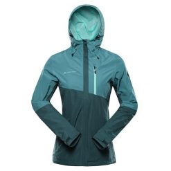 Kurtka damska turystyczna wodoodporna 10.000 Norema 3. Zielone kurtki damskie Alpine Pro, bez wzorów, bez kaptura. W wyprzedaży za 679.00 zł.
