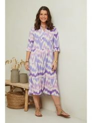 Curvy Lady Sukienka w kolorze lawendowym ze wzorem rozmiar: 48/50. Różowe sukienki damskie Curvy Lady, bez wzorów, z wiskozy, klasyczne, bez ramiączek. Za 87.61 zł.