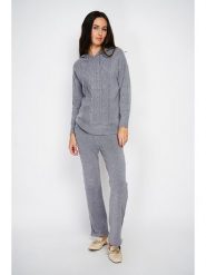 ASSUILI 2-częściowy zestaw w kolorze szarym rozmiar: 40. Szare swetry klasyczne damskie Assuili, z kaszmiru, bez kołnierzyka. Za 253.95 zł.