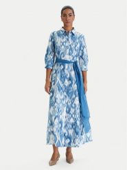 Luisa Spagnoli Sukienka koszulowa Palato 542965 Niebieski Regular Fit. Niebieskie sukienki damskie Luisa Spagnoli, bez wzorów, z bawełny, bez ramiączek. Za 2,019.00 zł.