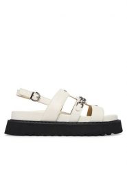 PINKO Sandały Kate 06 SD0517 P001 Biały. Białe sandały damskie Pinko, bez wzorów, ze skóry, bez obcasa, na płaskiej podeszwie, bez zapięcia. Za 1,222.99 zł.