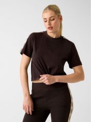 Guess T-Shirt V3RI08 I3Z14 Brązowy Regular Fit. Brązowe t-shirty damskie Guess, l, z aplikacjami, z bawełny, bez kołnierzyka. Za 179.99 zł.