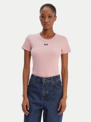 HUGO T-Shirt Easy 50523924 Różowy jasny Slim Fit. Czerwone t-shirty damskie Hugo, s, bez wzorów, z bawełny, bez kołnierzyka. Za 136.99 zł.