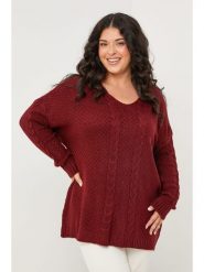 Curvy Lady Sweter w kolorze bordowym rozmiar: 44/46. Czerwone swetry klasyczne damskie Curvy Lady, bez kołnierzyka. Za 143.90 zł.