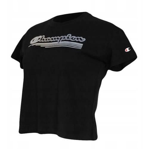 Koszulka sportowa damska Champion 115148KK001. Czarne koszulki sportowe damskie Champion, m, bez wzorów, z bawełny, bez ramiączek. Za 45.39 zł.