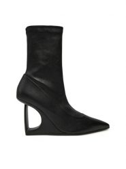 Vic Matié Botki 1F2500D 14W330101 Czarny. Czarne botki damskie Vic Matié, ze skóry, bez obcasa, na koturnie, bez zapięcia. Za 1,829.00 zł.