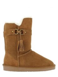 NICEBAY Skórzane kozaki zimowe "Barada" w kolorze jasnobrązowym rozmiar: 38. Brązowe kozaki damskie NICEBAY, na zimę, z materiału, bez obcasa, bez zapięcia. Za 197.17 zł.