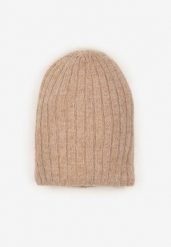 Brązowa Prążkowana Czapka Beanie z Wiskozy Enalwenna. Brązowe czapki damskie Born2be, bez wzorów, z jeansu. Za 39.99 zł.