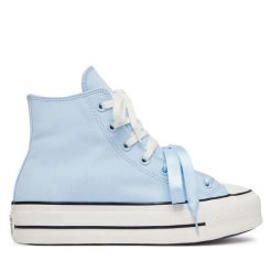 Trampki Converse. Niebieskie trampki damskie Converse, bez wzorów, bez zapięcia. Za 449.99 zł.