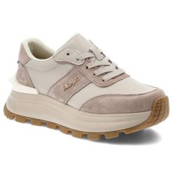 Beżowe Sneakersy Filippo Modne Buty Damskie Na Platformie. Brązowe obuwie sportowe damskie Filippo, na wiosnę, z gumy, bez zapięcia. Za 249.00 zł.