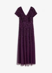 Sukienka z cekinami. Niebieskie sukienki damskie bonprix, bez wzorów, eleganckie, bez ramiączek. Za 329.99 zł.