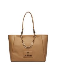 LOVE MOSCHINO Torebka JC4164PP1OL1210A Beżowy. Brązowe shopper bag Love Moschino, bez wzorów, ze skóry, bez dodatków. Za 1,399.00 zł.