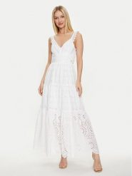 Guess Sukienka letnia Sl Palma Long W4GK46 WG571 Biały Regular Fit. Białe sukienki damskie Guess, z aplikacjami, z bawełny, bez ramiączek. Za 1,339.00 zł.