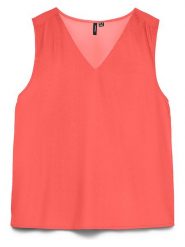 Vero Moda Bluzka w kolorze koralowym rozmiar: L. Czerwone bluzki damskie Vero Moda, l, bez wzorów, z wiskozy, bez kołnierzyka, bez ramiączek. Za 60.45 zł.