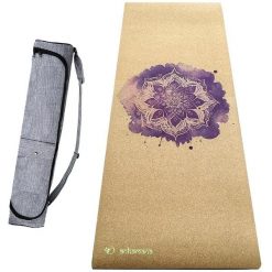 Mata jogi korka Hi-tech 6mm +Torba wodoodporna 3 materiały dla większej wygody. Brązowe torby sportowe ACHAMANA, bez wzorów, z materiału, małe. Za 486.00 zł.