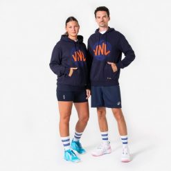 Bluza siatkarska unisex oficjalna rozgrywek VNL Kipsta. Brązowe bluzy damskie KIPSTA, l, bez wzorów, z bawełny, z kapturem. Za 149.99 zł.