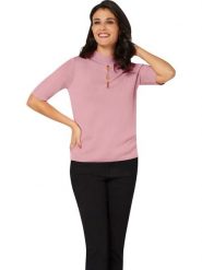 WITT WEIDEN Sweter w kolorze jasnoróżowym rozmiar: 46. Różowe swetry klasyczne damskie WITT WEIDEN, prążkowane, bez kołnierzyka. Za 65.54 zł.