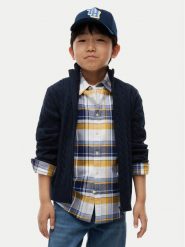 Tommy Hilfiger Kardigan KB0KB10625 Granatowy Regular Fit. Niebieskie swetry chłopięce Tommy Hilfiger, z bawełny, bez kołnierzyka. Za 369.99 zł.